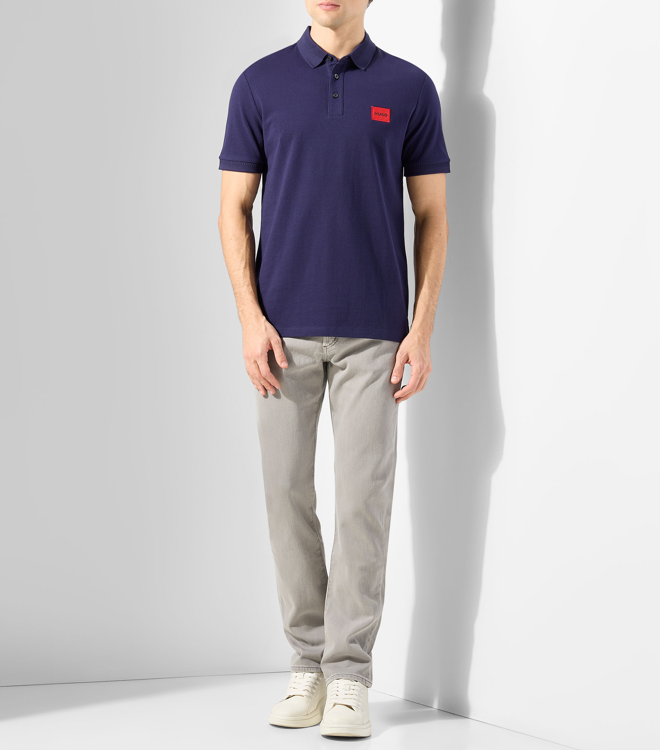 Playera tipo polo manga corta lisa Hombre